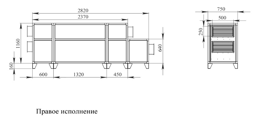 Габаритные и присоединительные размеры 2000 Lux RP PB 7,5-380